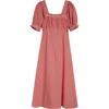 Shop Mille Nicolette Gingham Puff Sleeve Cotton Sundress In Red Gingham