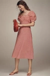 Mille Nicolette Gingham Puff Sleeve Cotton Sundress In Red