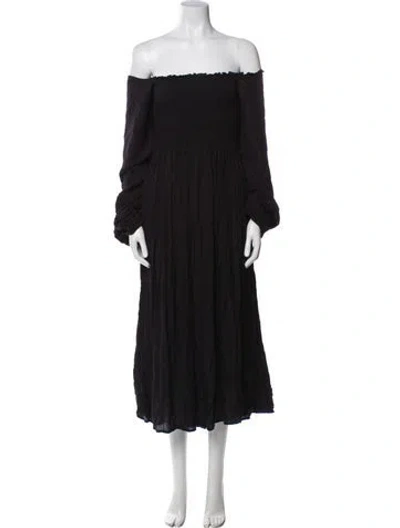 Pre-owned Mille Off-the-shoulder Long Dress In Black