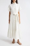 Mille Olympia Smocked Midi Dress In Casablanca