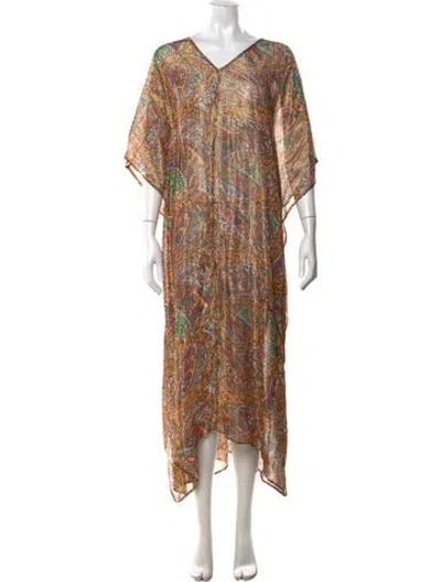 Pre-owned Mille Paisley Print Long Dress