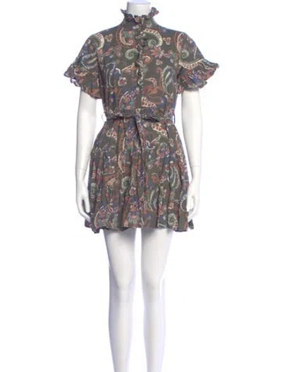 Pre-owned Mille Paisley Print Mini Dress In Multi