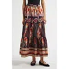 Mille Paola Floral Print Tie Waist Maxi Skirt