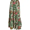 Mille Paola Floral Print Tie Waist Maxi Skirt In Garden Stripe