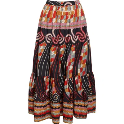 Mille Paola Floral Print Tie Waist Maxi Skirt In Maar Print