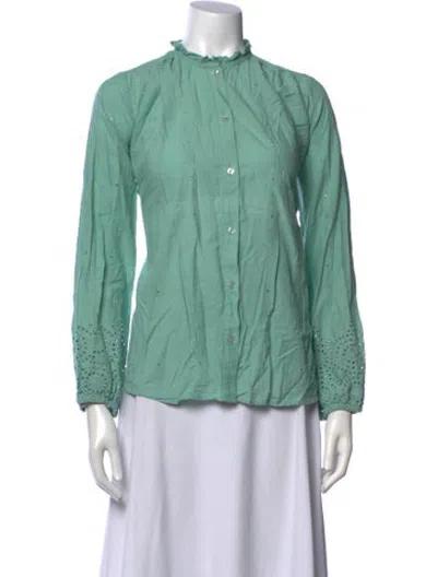 Pre-owned Mille Patterned Long Sleeve Top In Green