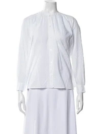Pre-owned Mille Patterned Long Sleeve Top In White
