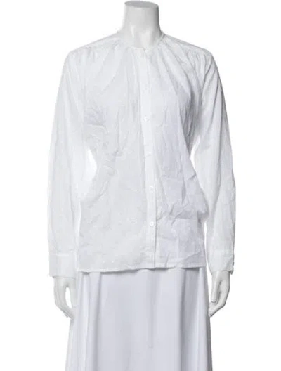 Pre-owned Mille Patterned Long Sleeve Top In White