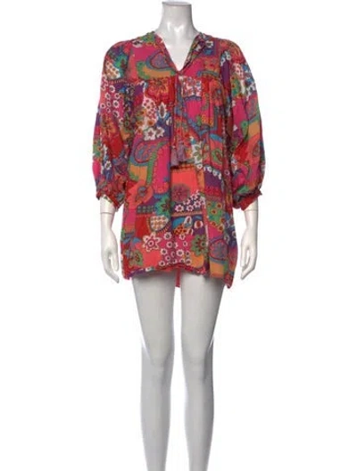Pre-owned Mille Patterned Mini Dress In Pink