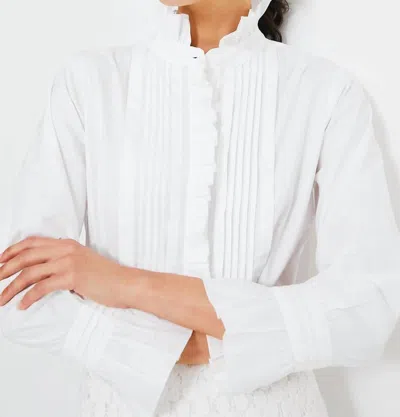 Mille Phoebe Ruffle Collar Top In White