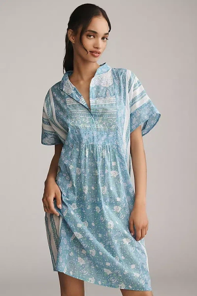 Mille Playa Floral Kaftan In Blue