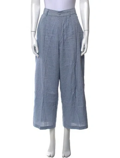 Pre-owned Mille Polka Dot Print Wide Leg Pants In Blue