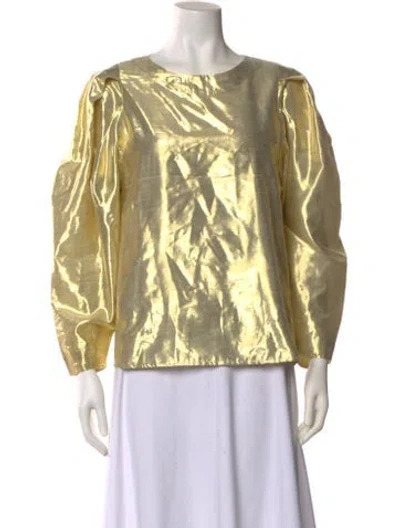 Pre-owned Mille Printed Bateau Neckline Blouse