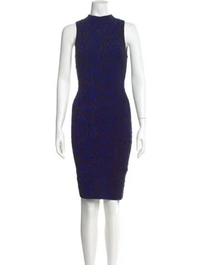 Pre-owned Mille Printed Knee-length Dress In Blue