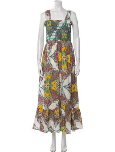 Pre-owned Mille Printed Long Dress In Multi