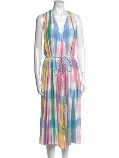 Pre-owned Mille Printed Long Dress In Multi