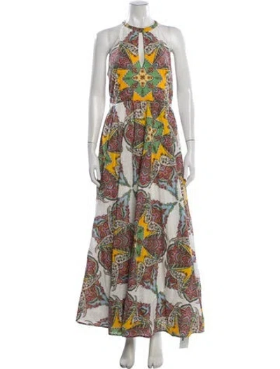 Pre-owned Mille Printed Long Dress In Multi