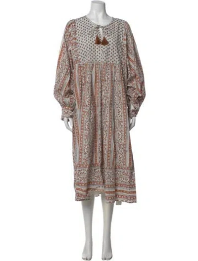 Pre-owned Mille Printed Long Dress In Multi