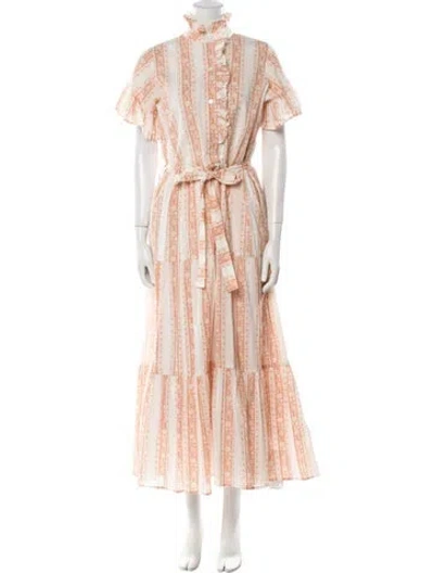 Pre-owned Mille Printed Long Dress In Neutral