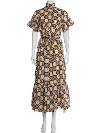 Pre-owned Mille Printed Long Dress In Neutral