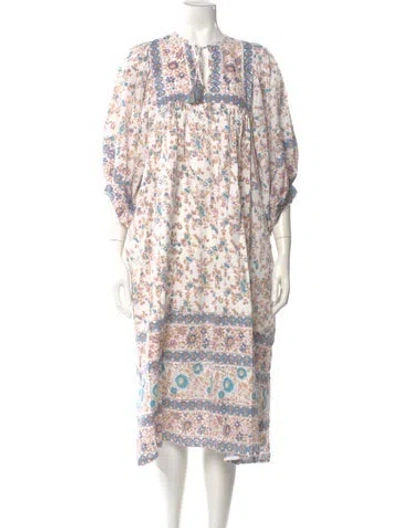 Pre-owned Mille Printed Long Dress In White