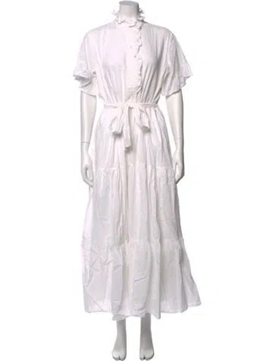 Pre-owned Mille Printed Long Dress In White