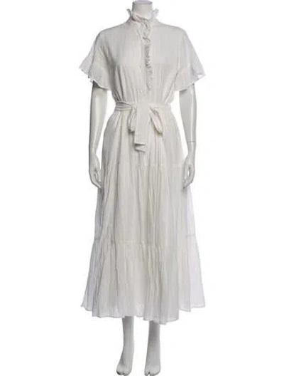 Pre-owned Mille Printed Long Dress In White