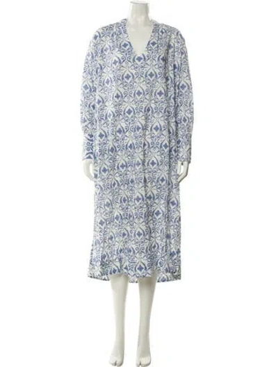 Pre-owned Mille Printed Midi Length Dress In White