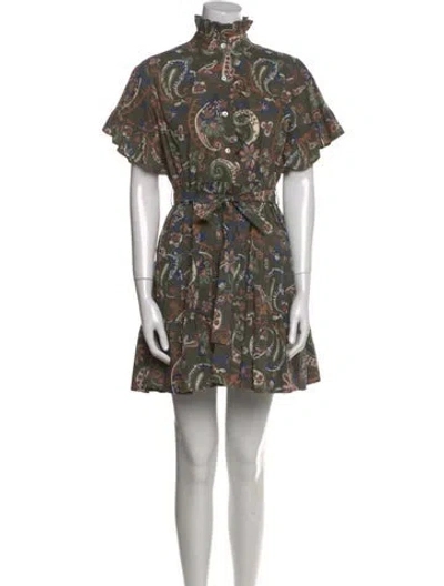 Pre-owned Mille Printed Mini Dress In Green