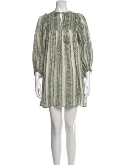 Pre-owned Mille Printed Mini Dress In Neutral