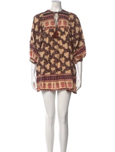 Pre-owned Mille Printed Mini Dress In Neutrals