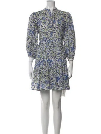 Pre-owned Mille Printed Mini Dress In White