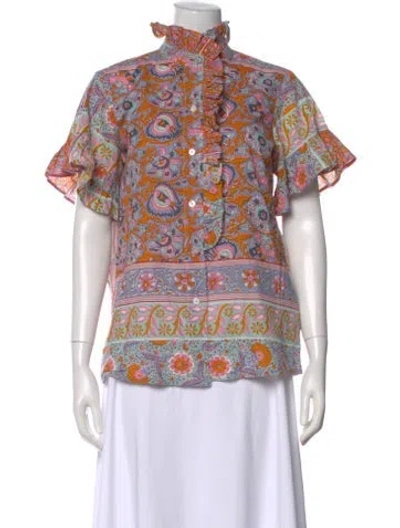 Pre-owned Mille Printed Short Sleeve Top In Multi