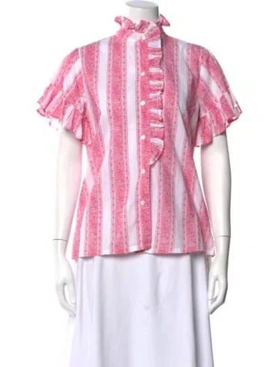 Pre-owned Mille Printed Short Sleeve Top In Pink