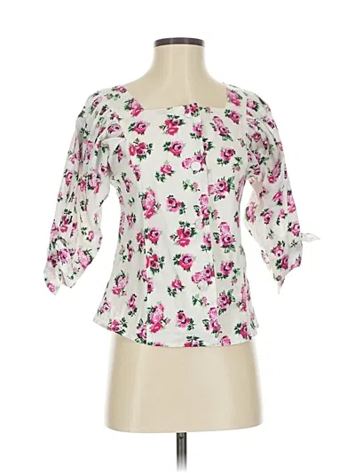 Pre-owned Mille Resort & Travel 3/4 Sleeve Blouse In Pink
