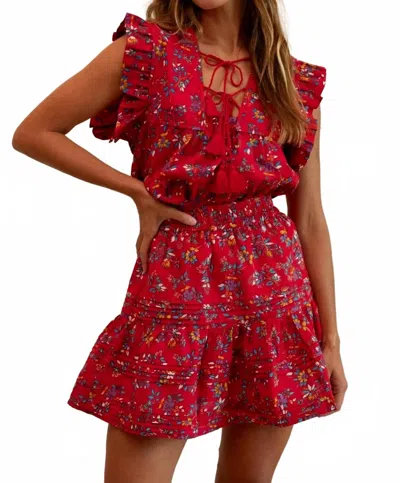 Mille Rowan Mini Skirt In Isola In Red