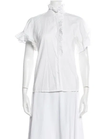 Pre-owned Mille Short Sleeve Blouse In Neutrals
