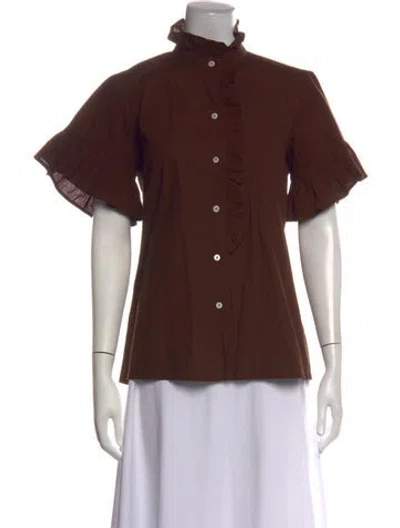 Pre-owned Mille Short Sleeve Top In Brown