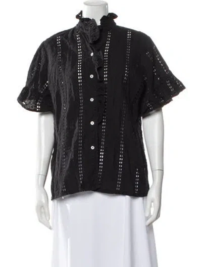 Pre-owned Mille Short Sleeve Top In Gray