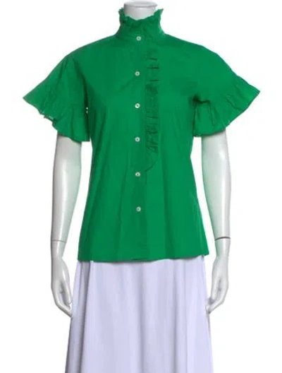 Pre-owned Mille Short Sleeve Top In Green