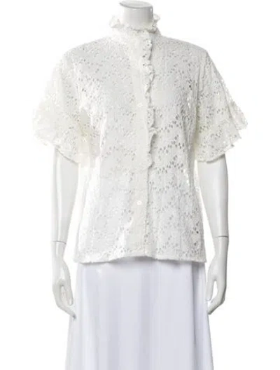 Pre-owned Mille Short Sleeve Top In White