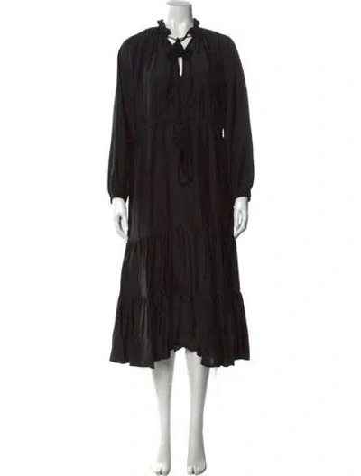 Pre-owned Mille Silk Long Dress In Black