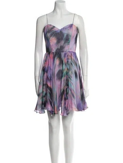 Pre-owned Mille Silk Mini Dress In Purple