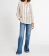 Mille Sofia Long Sleeve Burnout Lace Button-up Shirt In Multi