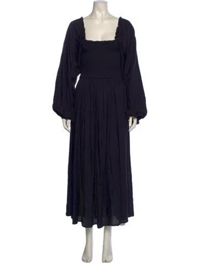Pre-owned Mille Square Neckline Long Dress In Black