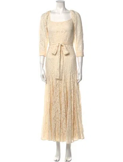 Pre-owned Mille Square Neckline Long Dress In Neutral