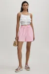 Mille Cary Stripe Short In Bubblegum In Bubblegum