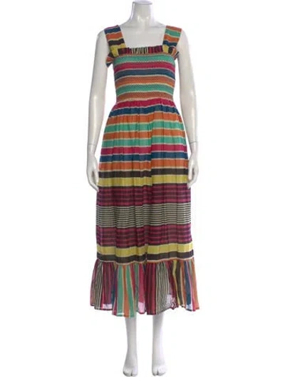 Pre-owned Mille Striped Long Dress In Multi