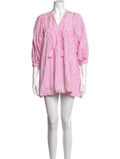 Pre-owned Mille Striped Mini Dress In Pink
