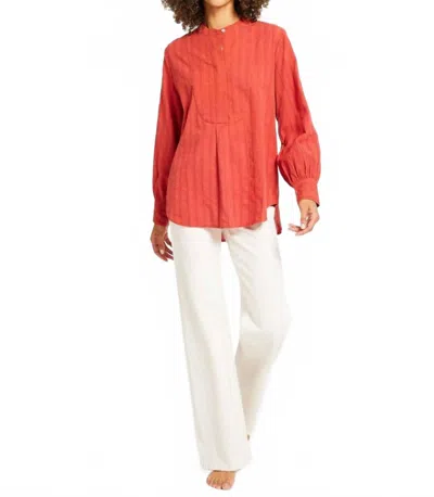 Mille Tilda Pullover Tunic Top In Spice In White